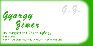 gyorgy zimer business card